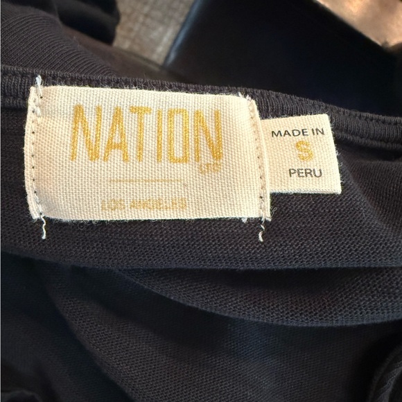 Nation Ltd Open Back Puff Sleeve Small Black Dress - Picture 4 of 4